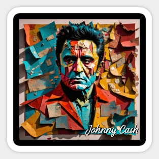 Johnny Cash // Paper Art Sticker